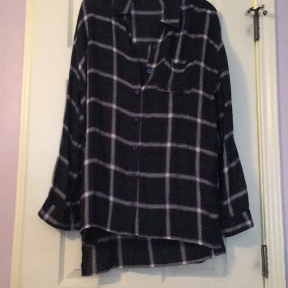 Long plaid button up